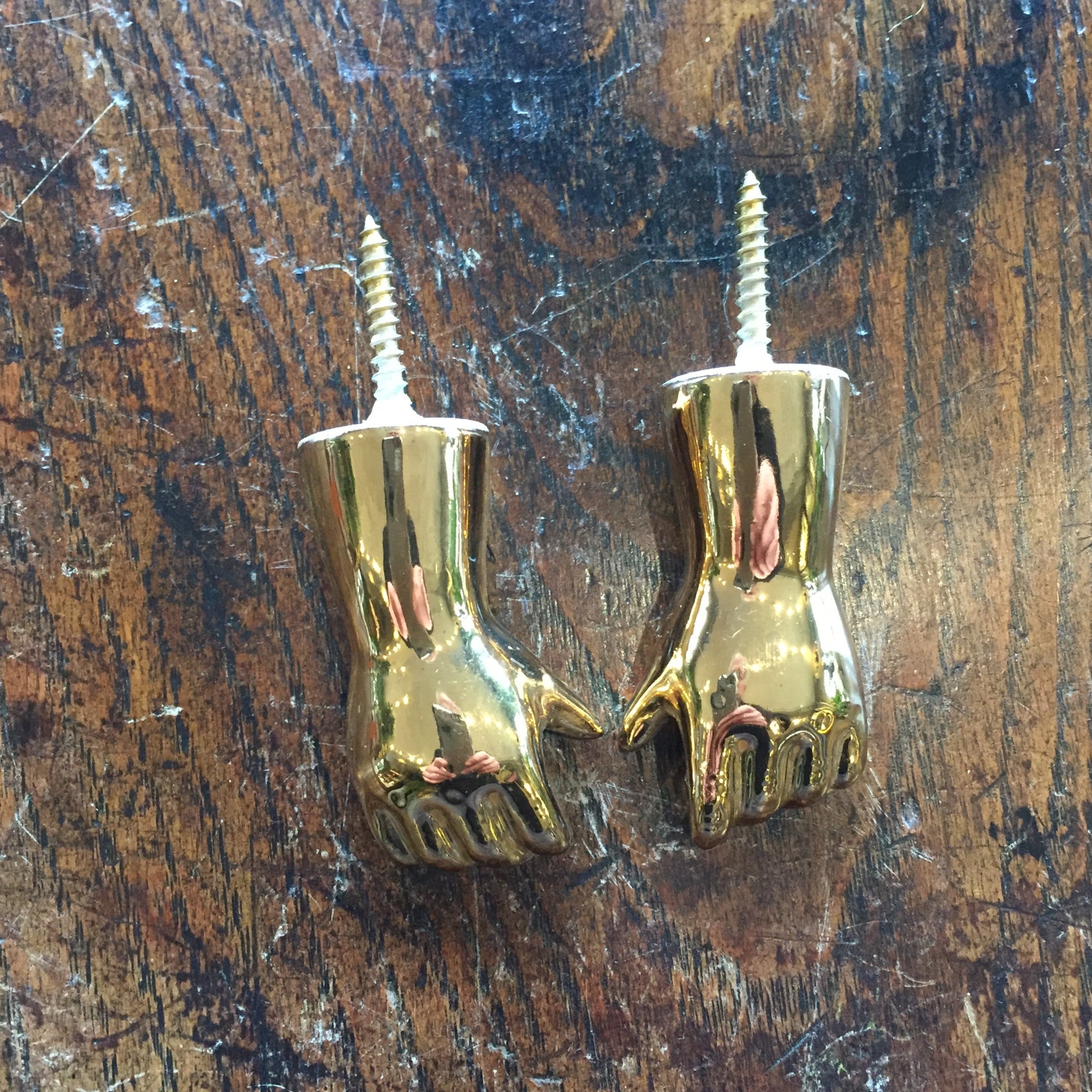 Practical Erna Pair of Hooks in Shiny Gold by Kuhn Keramik