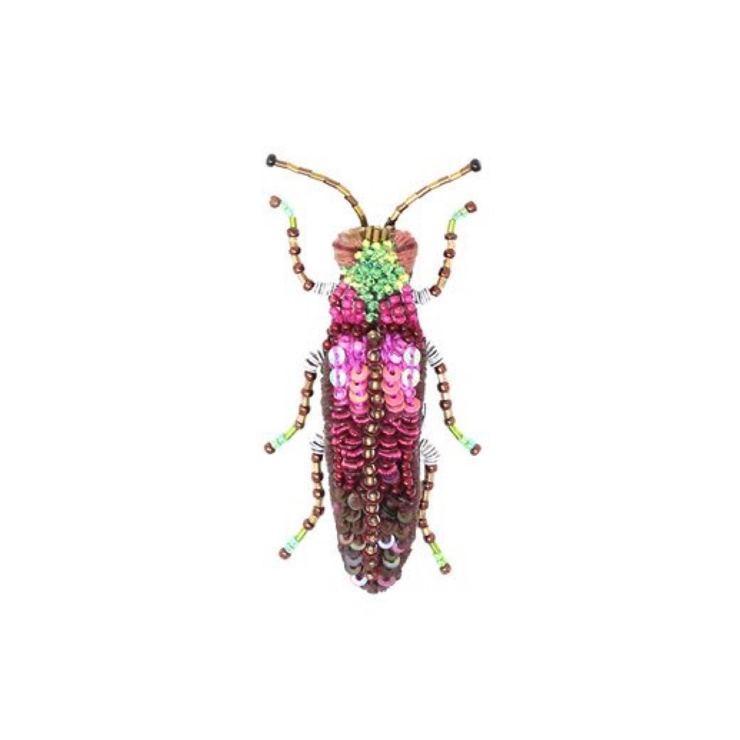 Pink Jewel Beetle Brooch