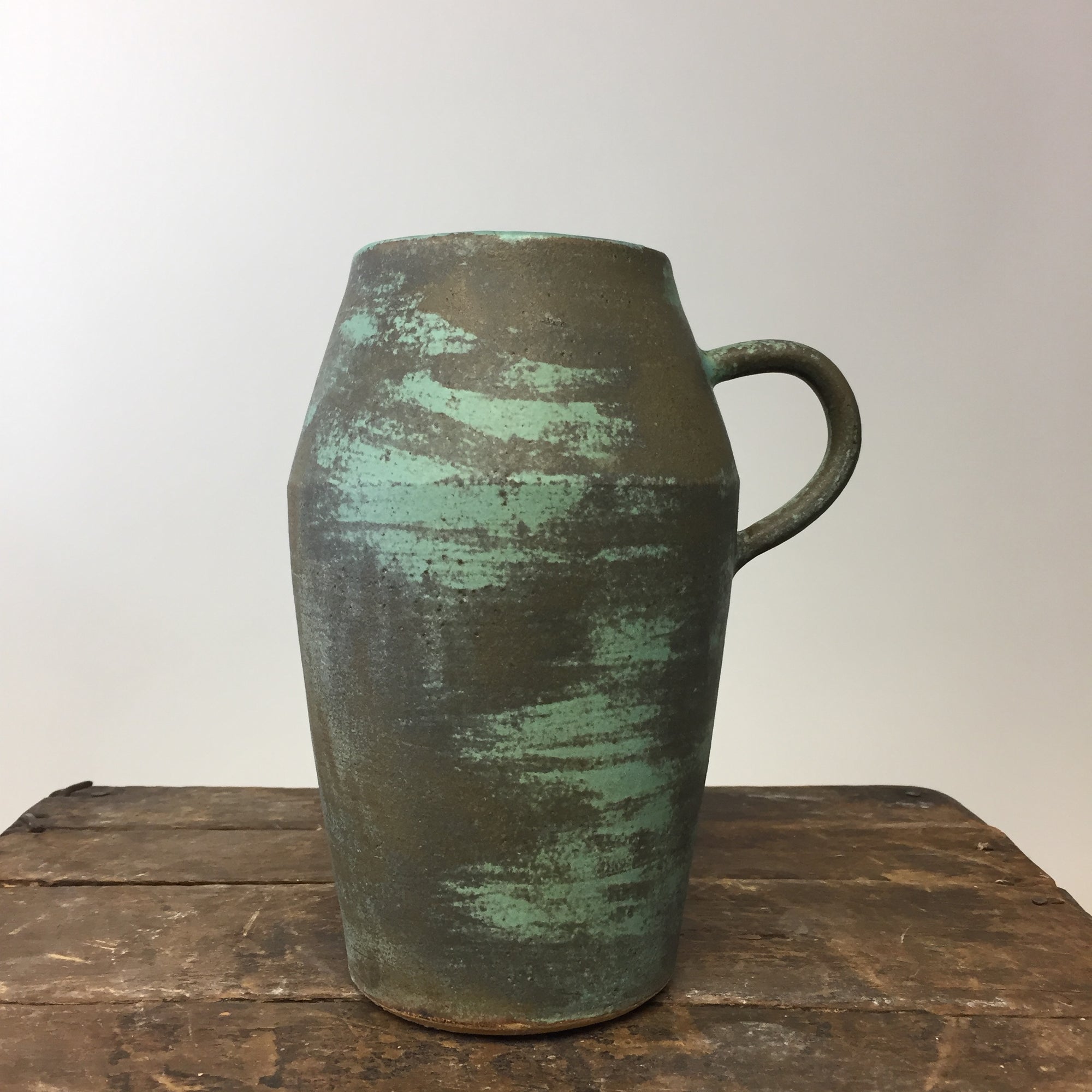 Angled Vase Matte Green