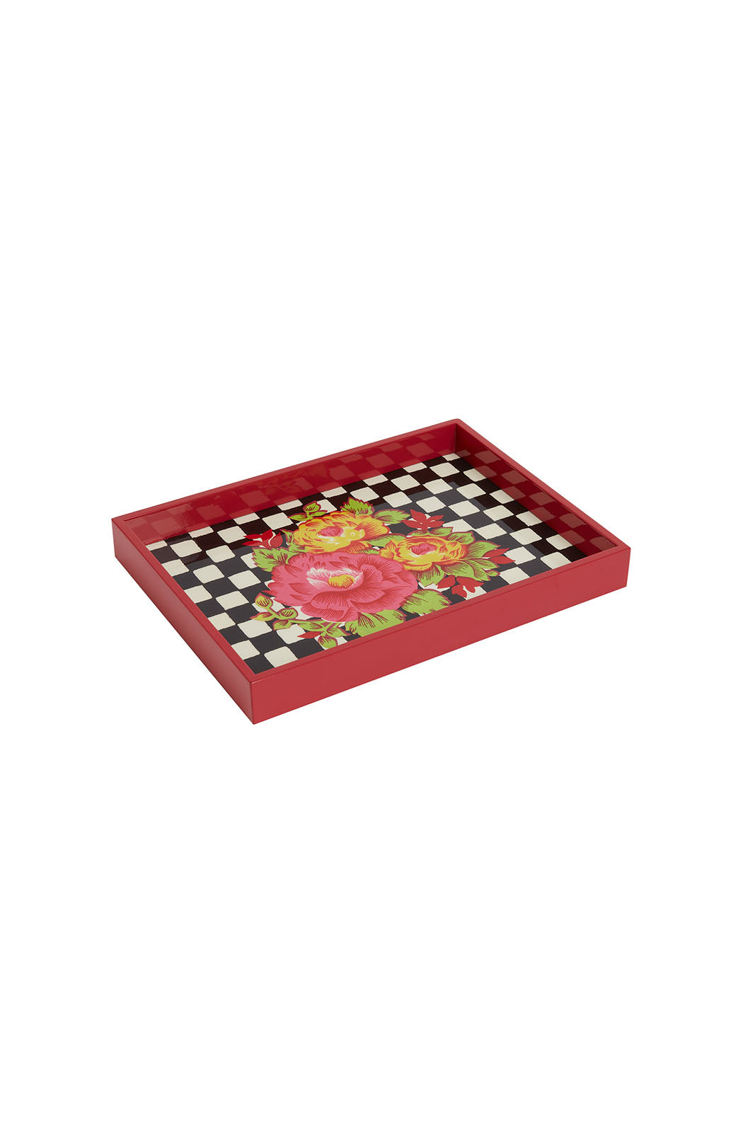 Lisa Corti Lacquered Tray 8" x 11" Tiger Big Check