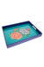 Lisa Corti  13.5" x 17.5" Lacquered Rectangular Tray Queen Flower