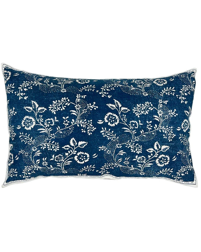 Antoinette Poisson Menuet Large Pillow 16" x 24" in Blue