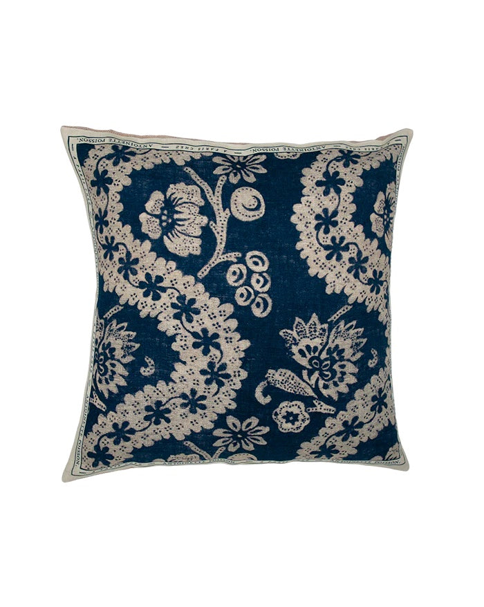 Antoinette Poisson Oratorio Small Pillow 16" x 16" in Blue