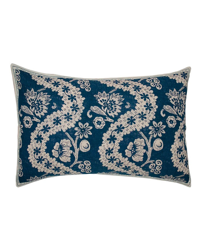Antoinette Poisson Oratorio 16" x 24" Large Pillow in Blue