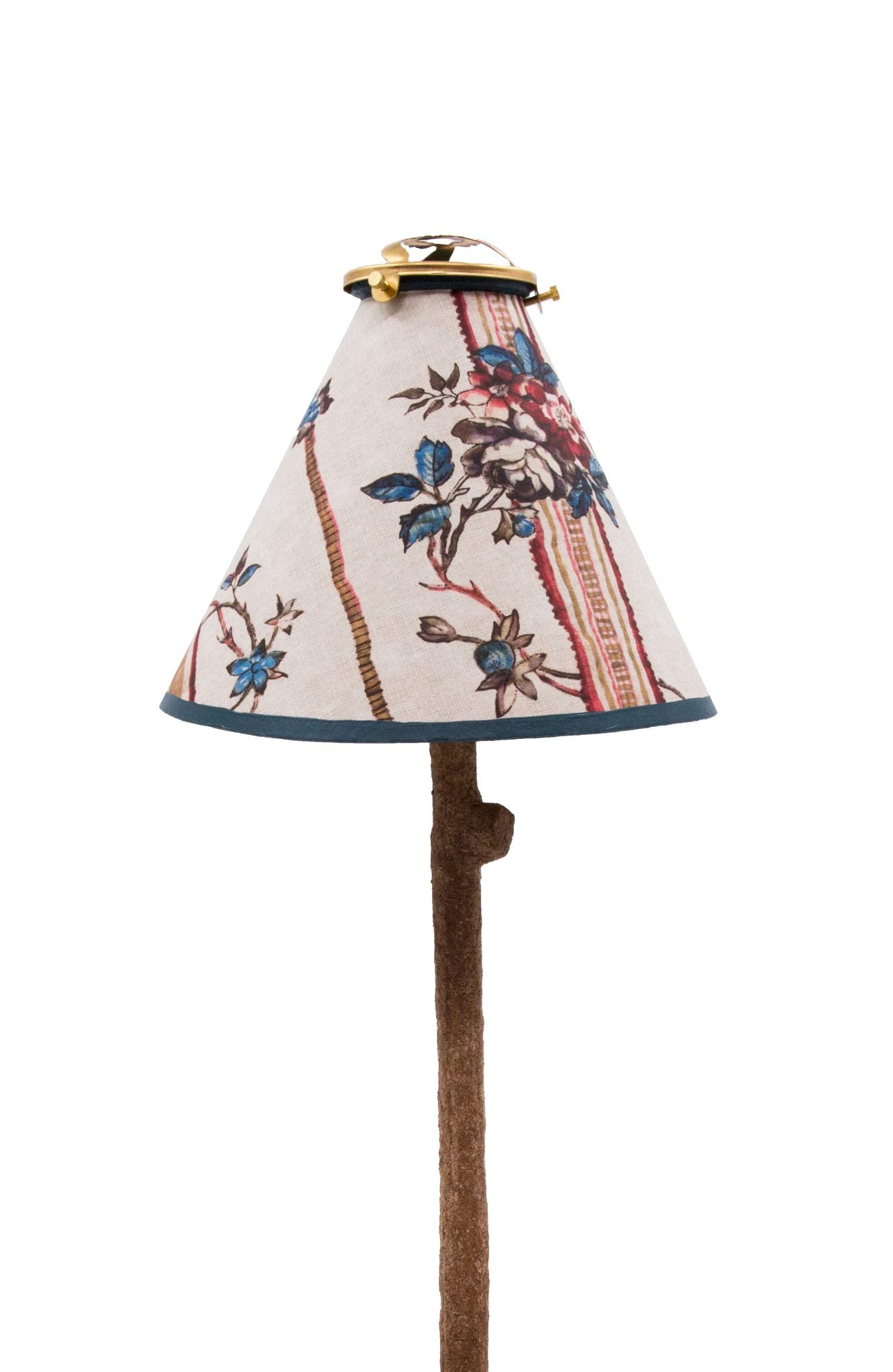 Antoinette Poisson Conical Clip On Lamp Shade in Rayures Provencales