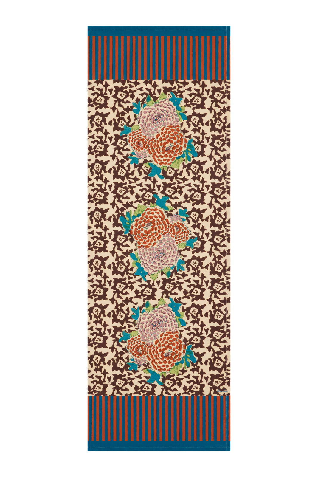 Lisa Corti 17" x 59" Runner Arabesque Corolla Natural Coffee