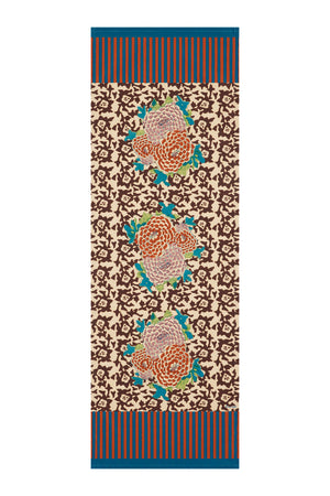 Lisa Corti 17" x 59" Runner Arabesque Corolla Natural Coffee