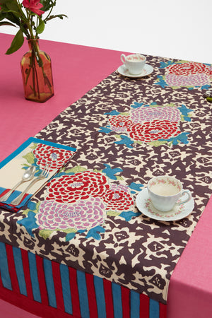 Lisa Corti 17" x 59" Runner Arabesque Corolla Natural Coffee