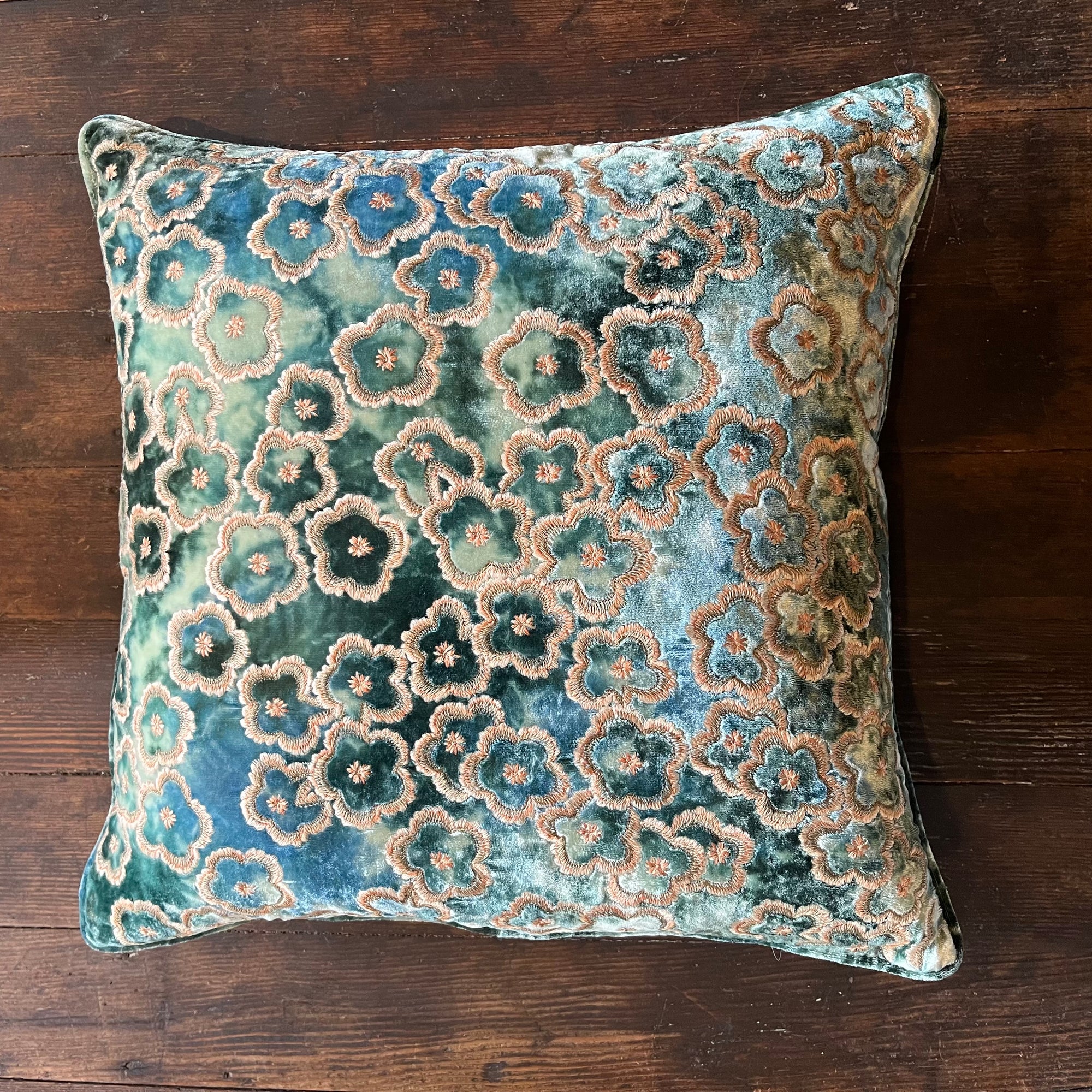 Anke Drechsel Silk Velvet  Romy Shaded Indigo Cushion 16" x 16"