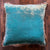 Anke Drechsel Silk Blue Jay Pillow with Silver Fringe 20" x 20"