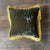 Anke Drechsel Silk Velvet Dark Green Pillow with Gold Fringe 12" x 12"