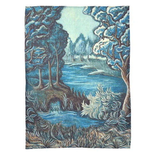 PATCH NYC Blue Tapestry Linen Tea Towel