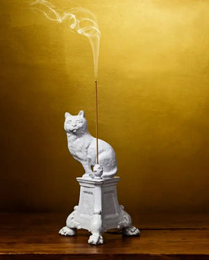 Astier de Villatte Cat Monument Incense Holder