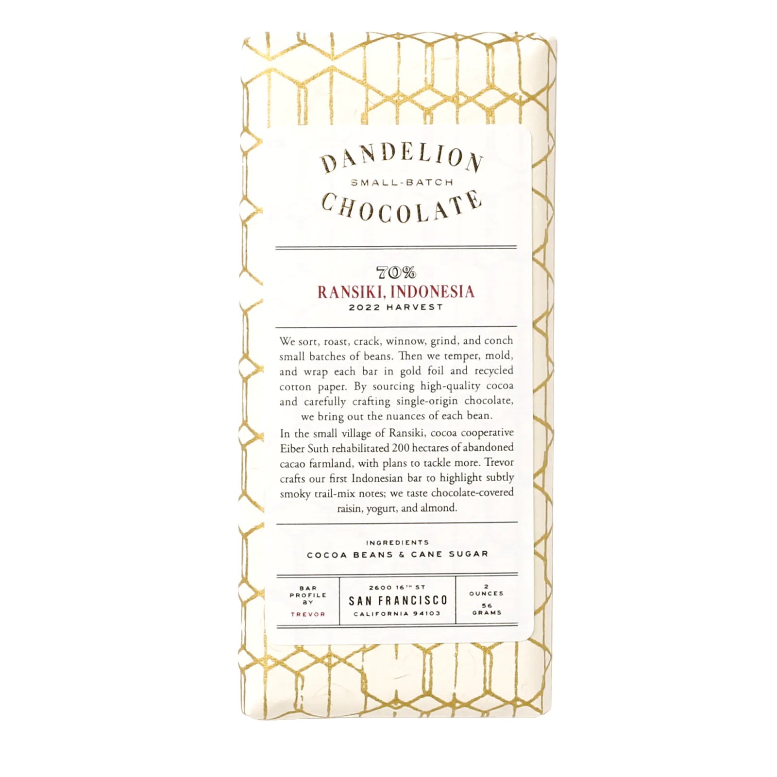 Ransiki Single Origin Chocolate Bar Indonesia