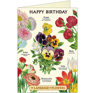 Happy Birthday Language of Flowers Greeting Card