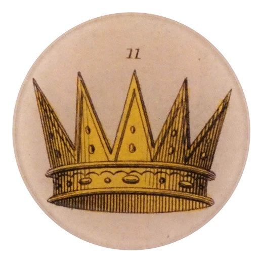 John Derian #11  Crown 4 inch Decoupage Plate