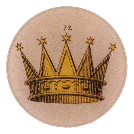 John Derian #12 Crown 4 inch Decoupage Plate