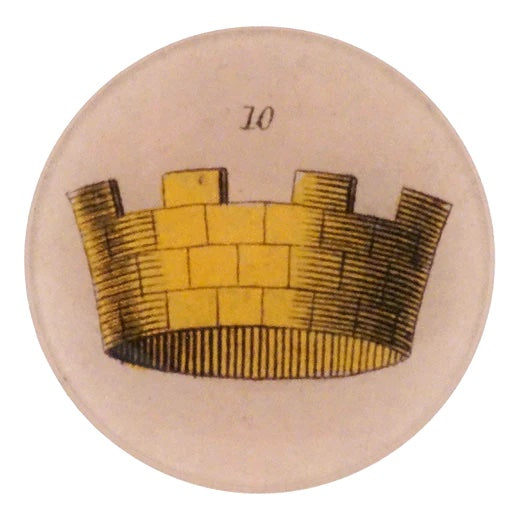 John Derian Crown #10 4 inch Round Decoupage Plate