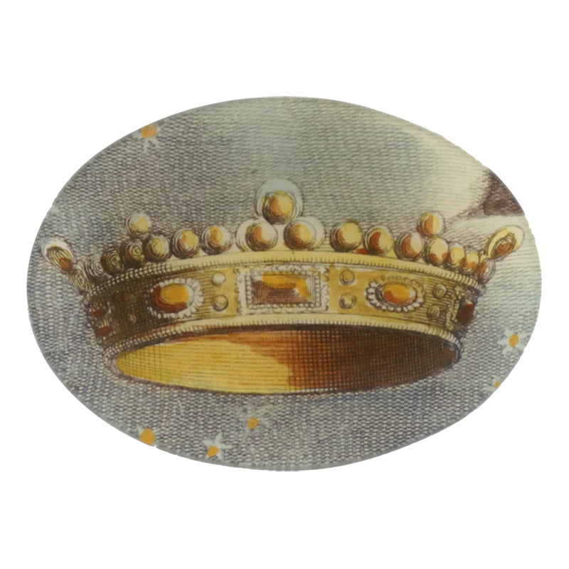 John Derian Crown 5" x 7" Oval Decoupage Plate