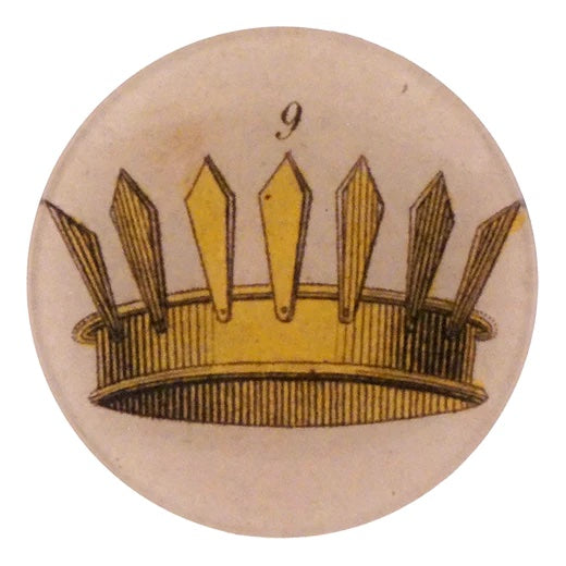 John Derian Crown #9  4 inch Round Decoupage Plate