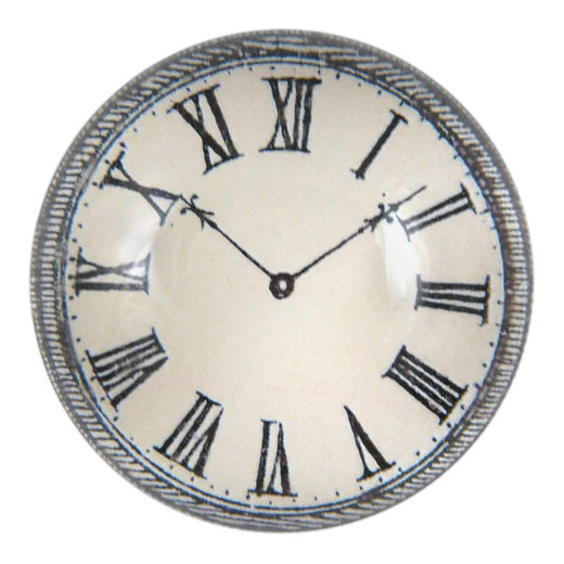 John Derian Black & White Clock Dome Decoupage Paperweight