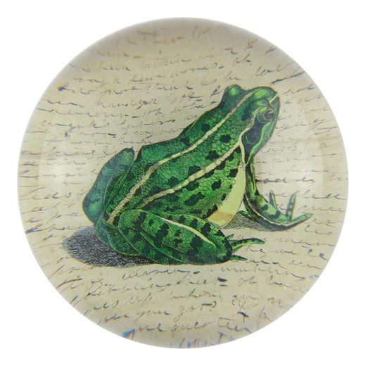 John Derian Frog Prince Dome Decoupage Paperweight