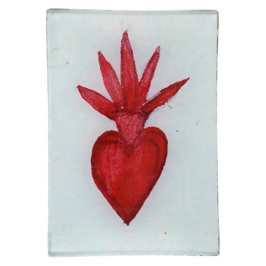 John Derian Painted Heart Mini Decoupage Tray 4.5" x 6.5"