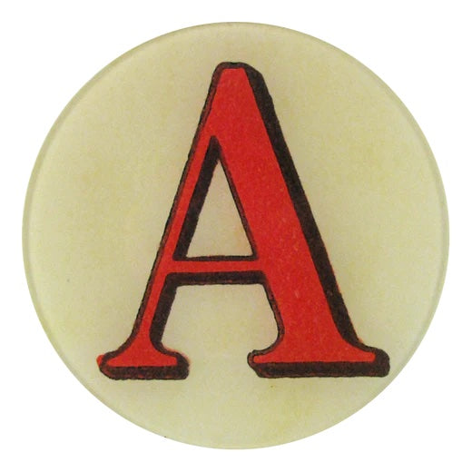 John Derian Decoupage Round Red Letter A