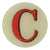 John Derian Decoupage Round Red Letter C