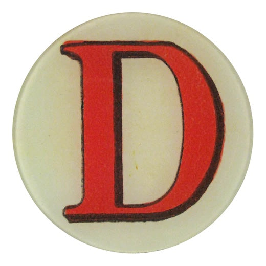 John Derian Decoupage Round Red Letter D