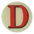 John Derian Decoupage Round Red Letter D