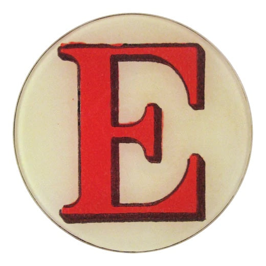 John Derian Decoupage Round Red Letter E