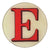 John Derian Decoupage Round Red Letter E