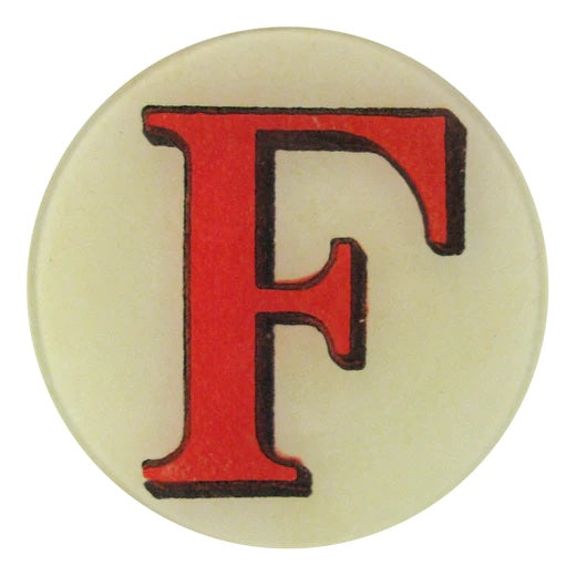 John Derian Decoupage Round Red Letter F