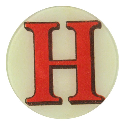 John Derian Decoupage Round Red Letter H