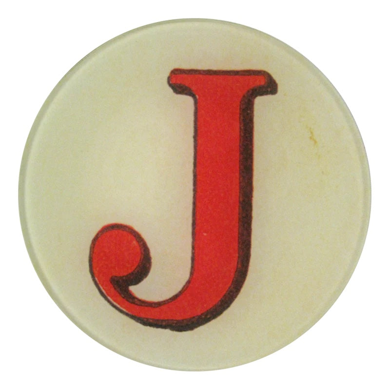 John Derian Decoupage Round Red Letter J