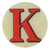 John Derian Decoupage Round Red Letter K