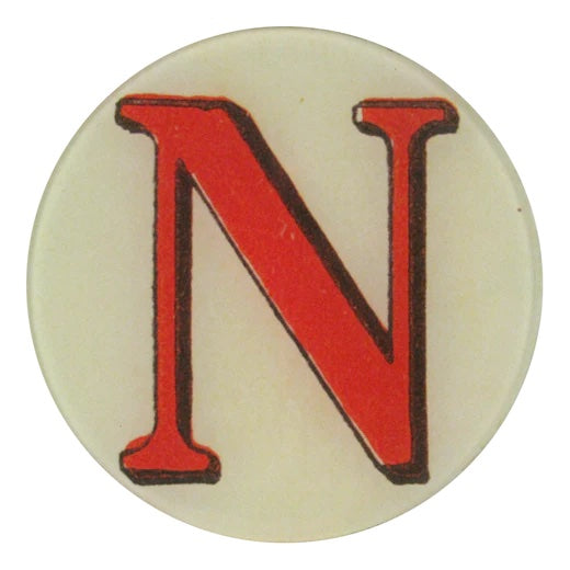 John Derian Decoupage Round Red Letter N