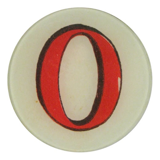 John Derian Decoupage Round Red Letter O