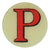 John Derian Decoupage Round Red Letter P