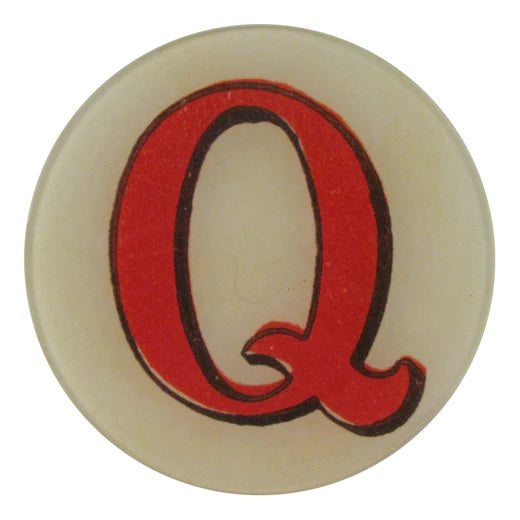 John Derian Decoupage Round Red Letter Q