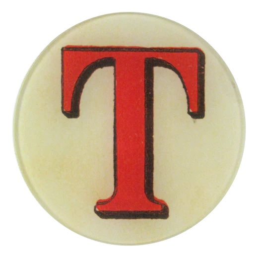 John Derian Decoupage Round Red Letter T