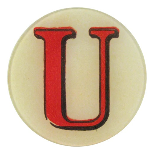 John Derian Decoupage Round Red Letter U