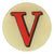 John Derian Decoupage Round Red Letter V