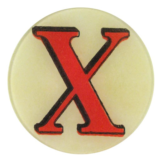 John Derian Decoupage Round Red Letter X