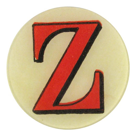 John Derian Decoupage Round Red Letter Z