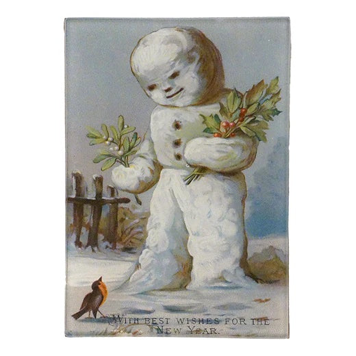 John Derian Snowman 3.5" x 5" Tiny Decoupage Rectangular Tray