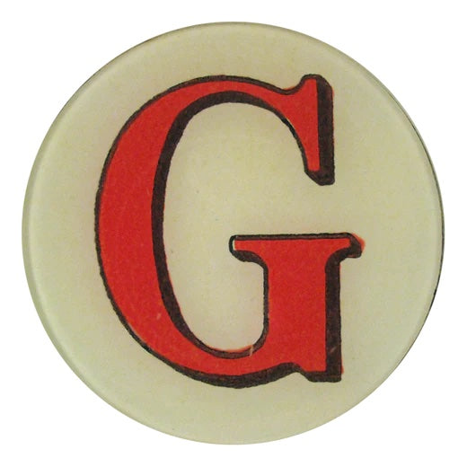 John Derian Decoupage Round Red Letter G