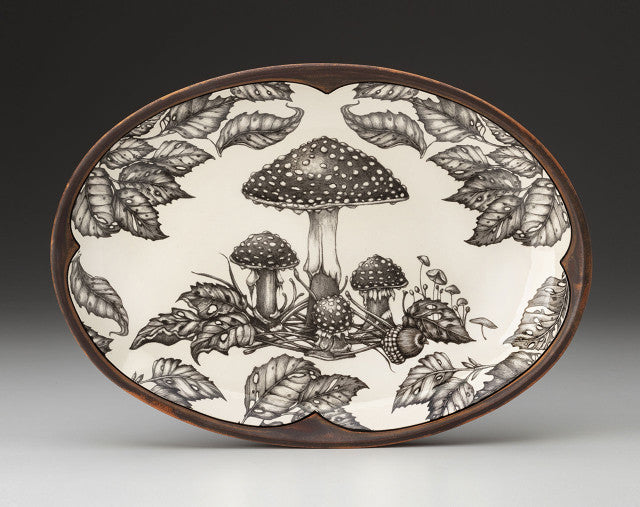 Laura Zindel Woodland Mushroom Oval Platter