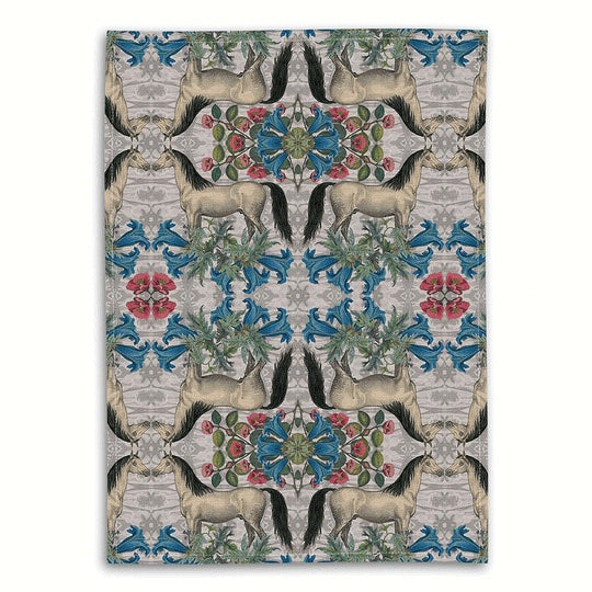 White Horses Tea Towel by PatchNYC